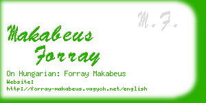 makabeus forray business card